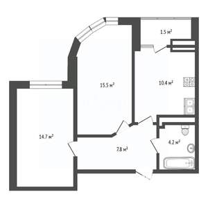 2-к квартира, вторичка, 55м2, 16/24 этаж