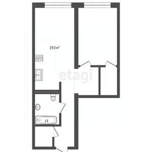 1-к квартира, вторичка, 46м2, 8/23 этаж