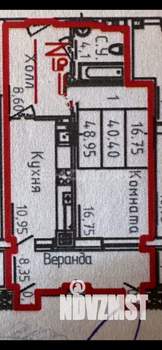 1-к квартира, вторичка, 49м2, 4/9 этаж
