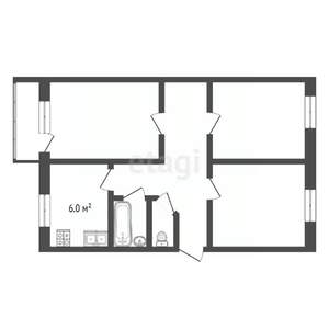 3-к квартира, вторичка, 62м2, 5/5 этаж