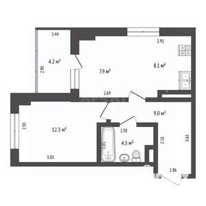 1-к квартира, вторичка, 46м2, 16/19 этаж