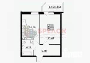 1-к квартира, вторичка, 36м2, 19/24 этаж