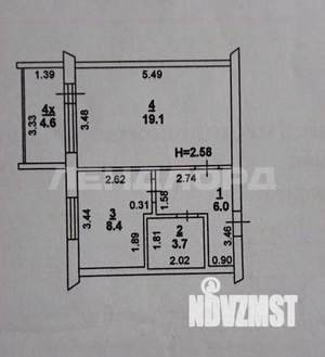 1-к квартира, вторичка, 37м2, 1/10 этаж