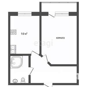 1-к квартира, вторичка, 37м2, 4/5 этаж