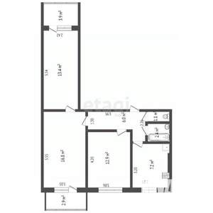 3-к квартира, вторичка, 68м2, 4/9 этаж