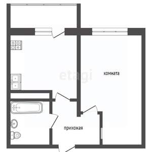 1-к квартира, вторичка, 33м2, 6/18 этаж