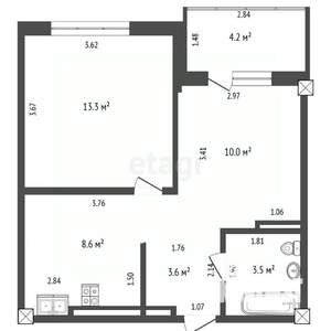 1-к квартира, вторичка, 40м2, 3/10 этаж