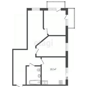 2-к квартира, вторичка, 59м2, 3/15 этаж