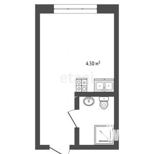 Студия квартира, вторичка, 30м2, 16/25 этаж