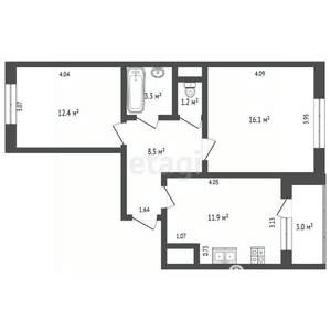 2-к квартира, вторичка, 53м2, 5/18 этаж
