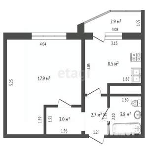 1-к квартира, вторичка, 37м2, 10/19 этаж