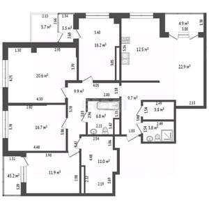 5-к квартира, вторичка, 165м2, 18/24 этаж