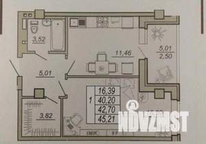 2-к квартира, вторичка, 46м2, 21/24 этаж