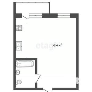 Студия квартира, вторичка, 35м2, 1/3 этаж