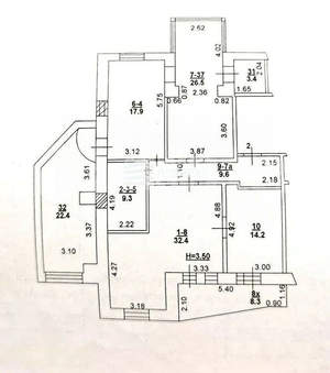 4-к квартира, вторичка, 138м2, 3/4 этаж