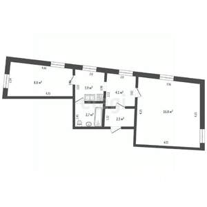 2-к квартира, вторичка, 39м2, 2/2 этаж
