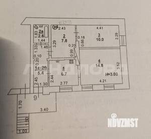 2-к квартира, вторичка, 50м2, 1/2 этаж