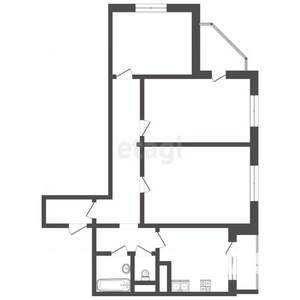 3-к квартира, вторичка, 82м2, 2/25 этаж