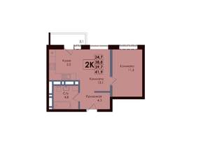 2-к квартира, вторичка, 40м2, 19/25 этаж
