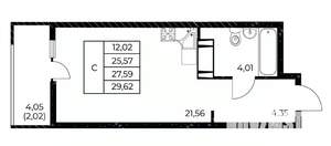 Студия квартира, вторичка, 30м2, 5/25 этаж