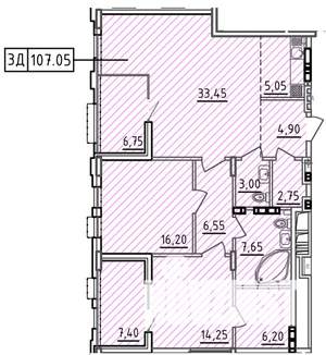 3-к квартира, вторичка, 107м2, 3/10 этаж
