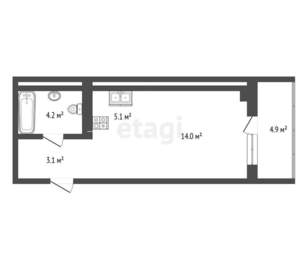 Студия квартира, вторичка, 28м2, 10/10 этаж