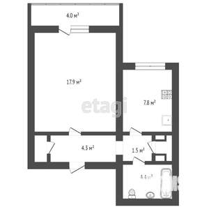 1-к квартира, вторичка, 38м2, 8/17 этаж