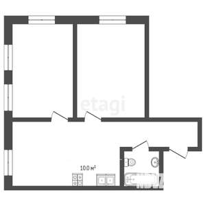 2-к квартира, вторичка, 57м2, 3/10 этаж