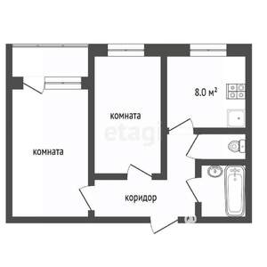 2-к квартира, вторичка, 53м2, 10/10 этаж