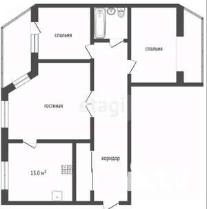 3-к квартира, вторичка, 108м2, 4/14 этаж