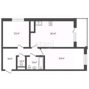 2-к квартира, вторичка, 62м2, 19/21 этаж