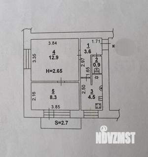 2-к квартира, вторичка, 32м2, 3/4 этаж