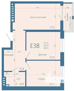 3-к квартира, вторичка, 60м2, 8/15 этаж