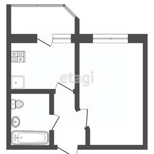 1-к квартира, вторичка, 41м2, 6/6 этаж