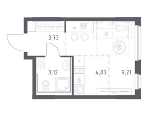 Студия квартира, вторичка, 21м2, 15/17 этаж