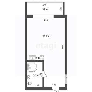 Студия квартира, вторичка, 27м2, 7/18 этаж