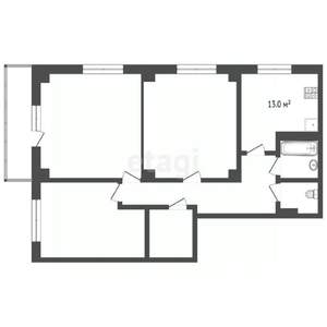 3-к квартира, вторичка, 88м2, 15/19 этаж