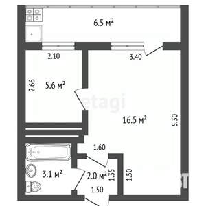 2-к квартира, вторичка, 27м2, 4/9 этаж