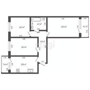 3-к квартира, вторичка, 85м2, 10/10 этаж