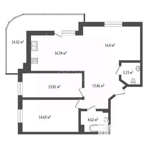 2-к квартира, вторичка, 83м2, 15/24 этаж