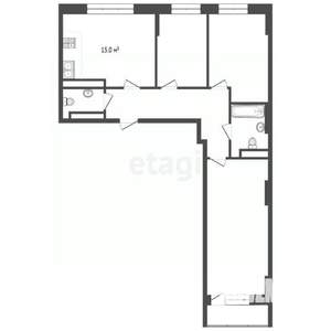 3-к квартира, вторичка, 77м2, 16/27 этаж