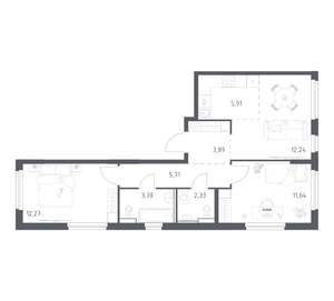 2-к квартира, вторичка, 58м2, 3/17 этаж