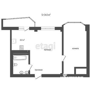 2-к квартира, вторичка, 57м2, 14/20 этаж
