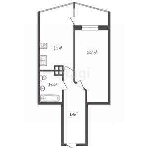 1-к квартира, вторичка, 34м2, 5/26 этаж
