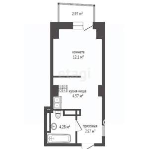 Студия квартира, вторичка, 29м2, 22/24 этаж