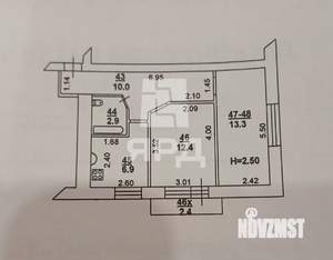 2-к квартира, вторичка, 46м2, 4/5 этаж