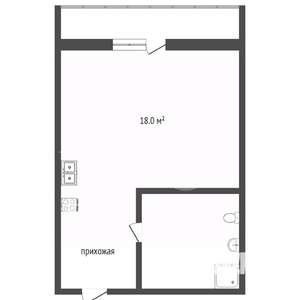 1-к квартира, вторичка, 44м2, 5/15 этаж