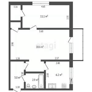 2-к квартира, вторичка, 44м2, 3/5 этаж