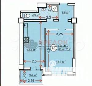 1-к квартира, вторичка, 45м2, 20/24 этаж