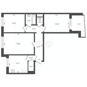 3-к квартира, вторичка, 64м2, 4/9 этаж